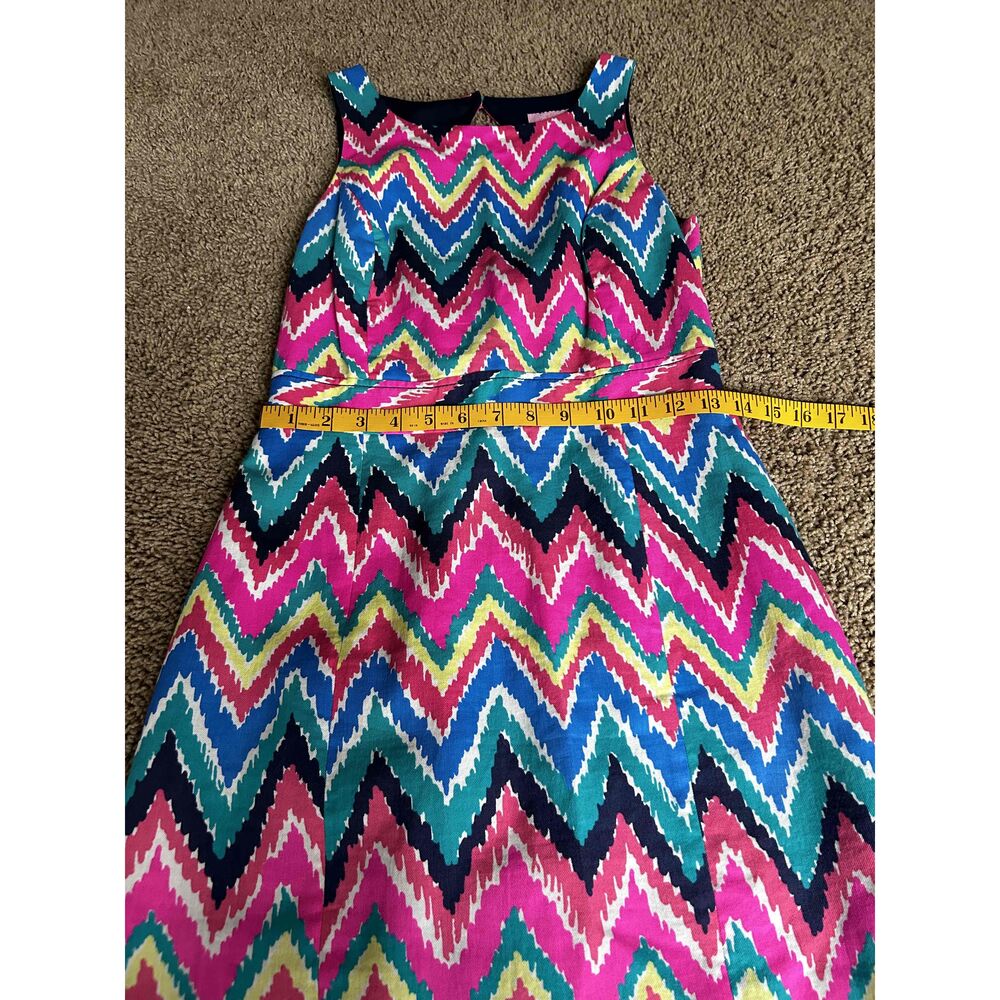 Lilly Pulitzer Multicolor Chevron Hearts A Flutter Sleeveless Dress Size 2 - Picture 3 of 5